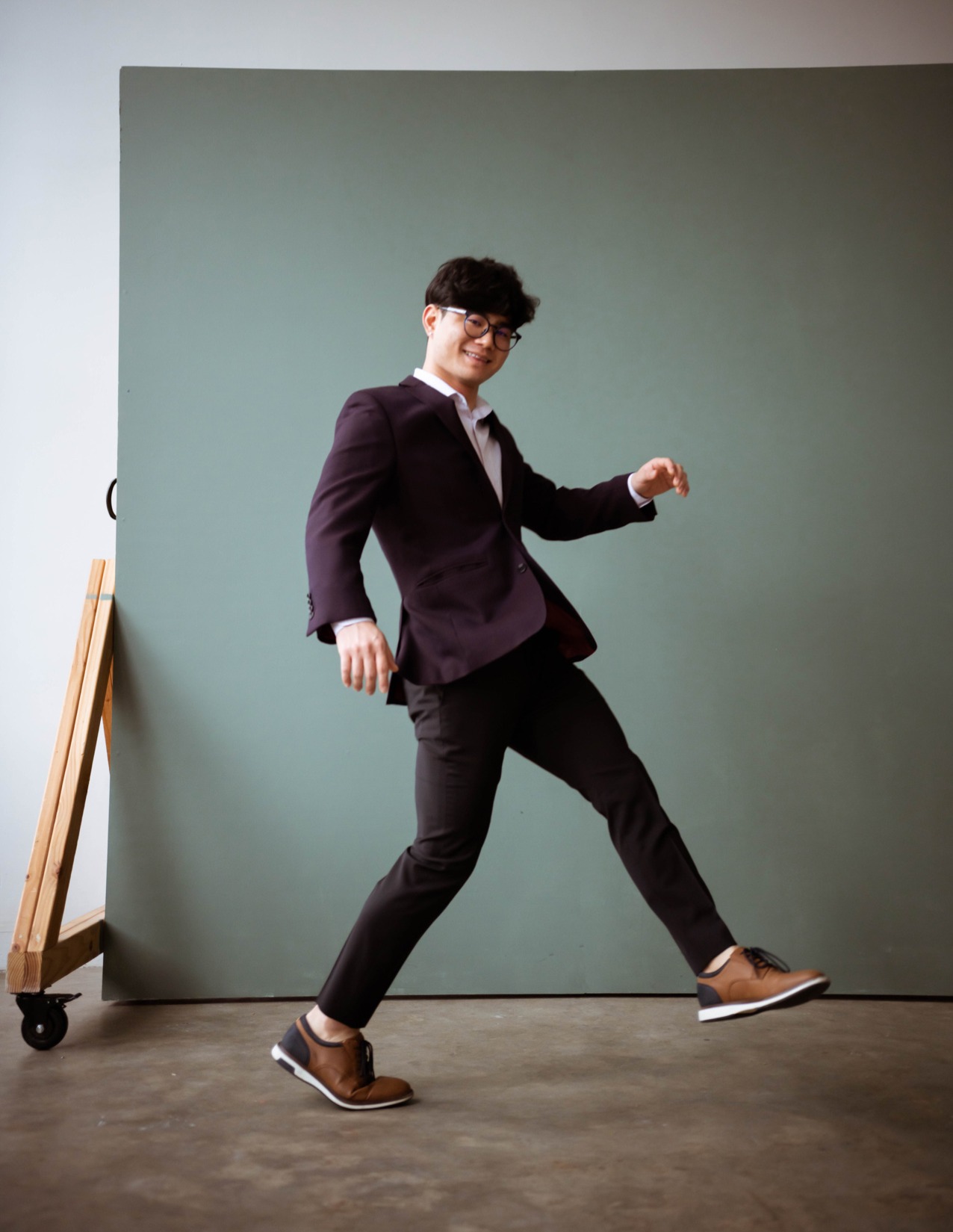 Travis Kim jumping playfully